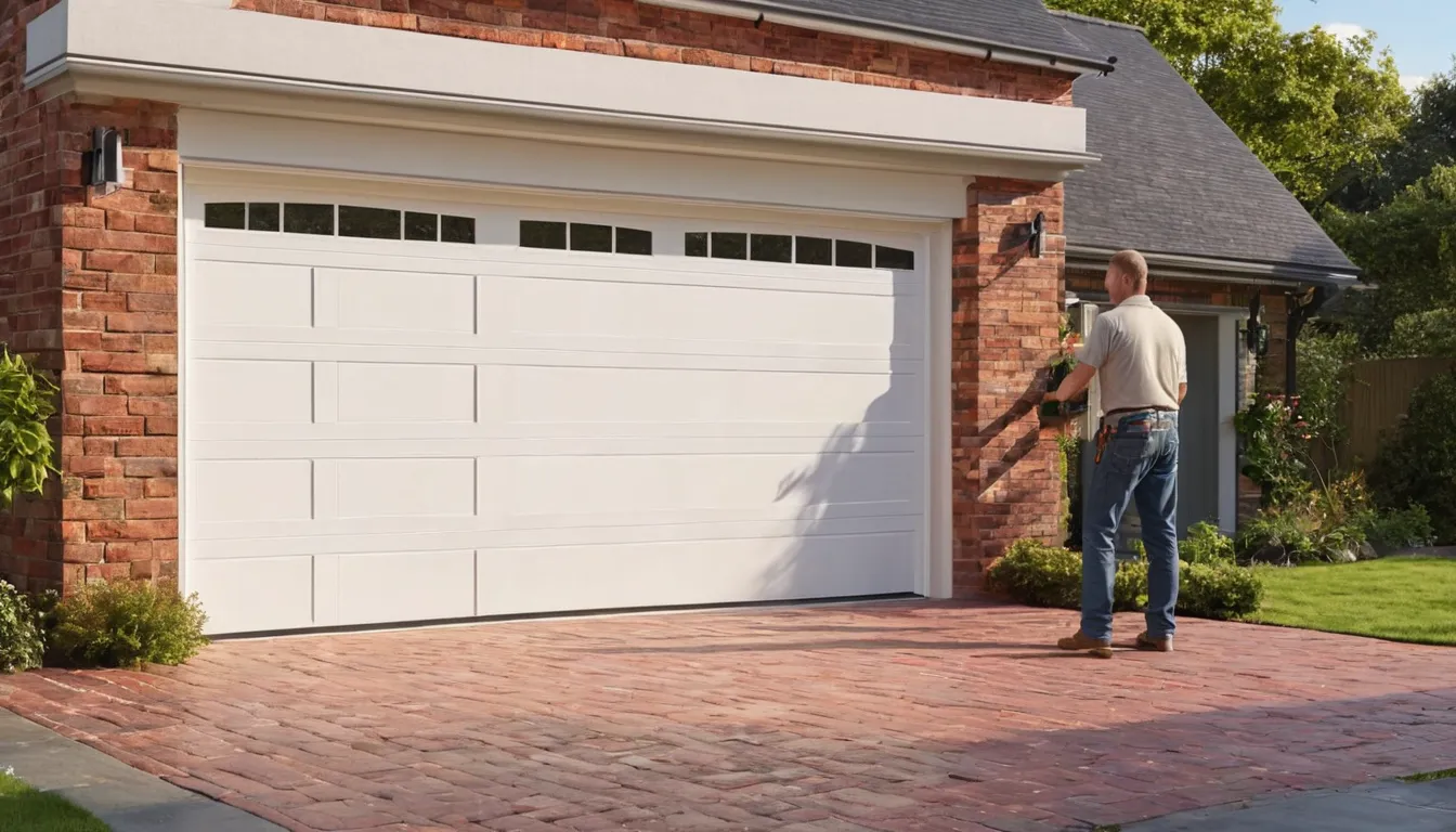 A local provider installing a new garage door on a home in Chicago